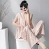 Pijama Nuevo de Algodón y Seda para Mujer 2026, Estilo Primavera y Otoño, Color Sólido de Alta Gama, Talla Grande, Chaleco sin Mangas, Pantalones Largos, Conjunto de Ropa para el Hogar