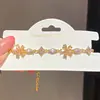 Pulsera Colgante Flor de Zirconia, Pulsera de Moda Diaria Simple de Lujo Ligero Retro de Nicho, Joyería Elegante y de Alta Gama para Mujeres