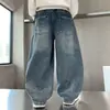 Ropa Infantil para Niños Jeans Sueltos de Pierna Ancha Pantalones Largos Modernos para Niños Mayores Pantalones Versátiles Pantalones Curvos para Niños Otoño