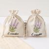 2026 Bolsa de Lona Bordada Lavanda Armazenamento Saquinho com Cordão Embalagem de Joias Bolsa de Juta Atacado Transfronteiriço