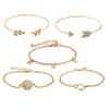 Europa y Estados Unidos pulsera de cadena simple nueva transfronteriza moda pulsera combinada joyería hueca combinación viento apilado venta al por mayor