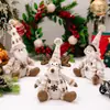 Colgante de figura de dibujos animados de Santa y muñeco de nieve de Navidad transfronterizo, muñeco sentado, decoración de ventana y hogar de Navidad