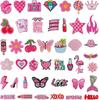 43 peças de roupas de menina patch bonito rosa câmera bordado pano adesivo salto alto computador bordado selo engomar