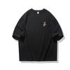 Verão Transfronteiriço Estilo Preguiçoso Blusa Básica Casal Bordado Urso Divertido Algodão Camiseta Solta Casual Combina com Tudo Manga Curta