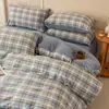 Invierno A Todo Algodón Algodón Puro B Vellón de Leche Juego de Tres Piezas Funda Nórdica de Vellón de Coral Funda Nórdica de Invierno Ropa de Cama de Algodón con Vellón para Bebé Más Terciopelo
