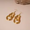 Brincos Europeus e Americanos Transfronteiriços Redondos Vazados com Franjas, Toque de Luxo Leve e de Alto Padrão, Ganchos de Orelha Exagerados com Personalidade, Design Único, Estilo de Nicho