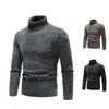 Malha de Gola Alta Grossa de Veludo Masculina Outono e Inverno Transfronteiriça Moda Europeia e Americana Masculina Suéter de Manga Longa Malha Base Quente