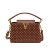 Bolsa de Mão Acolchoada com Pérolas e Fivela em V Estilo Retrô para Mulheres 2026 Nova Bolsa Versátil de Ombro Transversal Bolsa Balde para o Dia a Dia