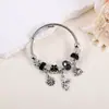 Marca de sartén de gran venta transfronteriza Llave y Cerradura Colgante de Corona de Alta Gama Pulsera Elástica con Perlas de Lujo Ligero DIY para Mujeres