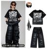 Roupas da Moda Street Dance Infantil Conjunto de Roupa Hip-Hop Street Dance para Meninos Hip-Hop Legal e Estiloso Roupa para Apresentação de Bateria para Meninas