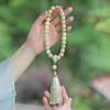 Pulseira de Raiz de Bodhi Jade Branco Degradê de Mão com Franja de Borla Anel Corrente Pulseira Wen Brinquedo Masculino Placa de Contas de Bodhi Brinquedo Bodhi Crianças