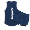 Conjunto Esportivo Masculino Calça de Corrida ao Ar Livre Fitness Verão Basquete Treinamento Secagem Rápida Regata Sem Mangas Roupa de Fitness para Corrida Noturna