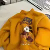 Sudadera infantil con forro polar y grosor 2026 estilo coreano de Mickey para niños y niñas, suéter versátil y cálido