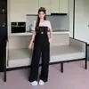 Conjunto de Moda para o Verão 2026 Plus Size: Top Color-Block Patchwork com Ajuste na Cintura e Calça Wide-Leg