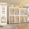 Guarda-Roupa de Aço Estilo Moderno para Armazenamento no Quarto, Guarda-Roupa de Chão para Apartamento de Aluguel Infantil, Cabideiro de Armazenamento à Prova de Poeira para Adultos