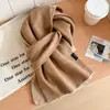Bufanda de Punto de Dos Colores Doble Cara Estilo Coreano para Hombres y Mujeres, Atmósfera Invernal, Suave y Cálida, Calentador de Cuello para Parejas 100% Lana de Oveja