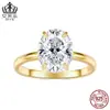 Anillo Aifula de Zirconia Ovalada de 3.5 Quilates Anillo con Piedra Principal para el Día de San Valentín Joyería de Plata de Ley S925 Venta al por Mayor