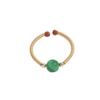 Anillo de alambre de cobre con piedra natural de Amazon, estilo retro, paquete de 14 quilates, oro, aguamarina, ágata roja, joyería