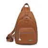 Envío transfronterizo de bolsos de pecho de moda para mujer, bolsas para teléfono de gran capacidad, mochilas elegantes con múltiples cremalleras, bolsas de viaje sencillas