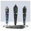 Atacado de Fabricantes Transfronteiriços Artesanato e Presentes para Decoração de Casa, Pedra da Lua Natural, Ornamentos de Cetro de Labradorita Azul