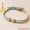 Pulsera nudo de flor de durazno cuerda diy usar cuentas de transferencia accesorios de oro 3D cuerda de mano semiacabada cuerda roja para mujer al por mayor