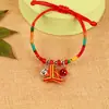 Festival del Bote del Dragón Zongzi Tejido a Mano Pulsera de Cuerda de Colores Bolsita para Niños y Adultos Cuerda Roja para la Mano Tejida a Mano
