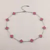 Acero de Titanio Cadena para Clavícula de 10 Pétalos Collar de Trébol de Cuatro Hojas de 10 Pétalos Horno 18K Colorfast Lujo Ligero Nicho Exclusivo Transfronterizo Suministro