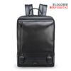 Mochila de cuero para hombre de moda, para negocios, para ir al trabajo, mochila de cuero, bolsa para computadora ligera y a la moda, gran capacidad, mochila casual, Negra