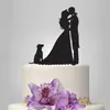 Decorações de Casamento Simples Acrílico Casal Beijando Cartão de Bolo de Casamento Cartão Cartão Cachorro Cartão de Bolo Produto de Bolo