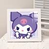 Animación de Dibujos Animados Nueva Pintura de Diamantes Kuromi DIY Juguetes de Pintura de Diamantes Hechos a Mano para Niños con Marco de Fotos Mesa Regalo