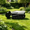 Cortacésped Eléctrico Duradero Controlado por Mando a Distancia, Máquina para Limpieza de Terrenos y Deshierbe al Aire Libre, Máquina Todo en Uno para Triturar y Devolver la Hierba al Suelo en Huertos