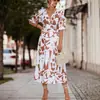 Novedades Primavera y Verano 2026 Ebay Amazon Más Vendido Sitio Independiente Más Vendido Transfronterizo Europeo y Americano Vestido de Cuello en V con Mangas Abullonadas
