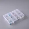 Caja de plástico transparente de PP de 12 compartimentos, piezas desmontables, caja de almacenamiento para clasificación de equipo de pesca, caja de accesorios, caja de embalaje para herramientas, papelería