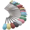 10 Piezas mango de 2.35mm cabeza de lijado de uñas de silicona cabeza de lijado de goma para pulir jade herramientas de pulido para productos de hueso