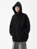 Suéter Americano Pesado con Media Cremallera para Hombre Invierno Estilo Moda Marca Ropa con Capucha Color Sólido Casual Versátil Chaqueta Deportiva para Pareja