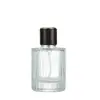 Atacado Em Estoque Frasco de Perfume Cilíndrico Listrado de Fundo Grosso 30/50ml Frasco de Vidro Transparente Frasco Borrifador com Tampa Rosca 15mm