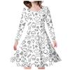 Venta al por mayor directa de fábrica ropa infantil primavera y verano nuevo estilo europeo y americano vestido para niñas estampado manga corta vestido falda infantil