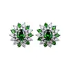 Pendientes de Diópsido Natural para Amazon Transfronterizo Plata S925 Piedra Principal 4*6 Joyería de Lujo Venta Directa de Fábrica