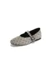 2026 Sapatos Mary Jane Quadrados com Bolinhas Estilo Simples Femininos de Fundo Plano Super Macios para o Dia a Dia com Tira Única Baixo Versáteis Flats Tendência