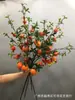 Simulação 6 Cabeças Romã Fruta Galho Casa Fruta Macia Espuma de Fruta Flor Falsa Chão Haste Longa Galho Decoração Arranjo de Flores Enfeites