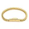 Pulsera Versátil para Hombre de Acero de Titanio Europeo y Americano Acero Inoxidable Color Acero Retro Galvanizado Hip-Hop Joyería de Mano de Moda Venta al por Mayor