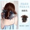 Peruca Coque de Flor com Presilha para Mulheres, Estilo Preguiçoso com Rabo de Cavalo Baixo Plumoso e Acessório de Cabelo com Laço, Coque Peruca Volumoso para a Parte de Trás da Cabeça