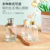 Botella difusora de aroma de vidrio cilíndrico transparente para el hogar y el hotel, botella difusora decorativa con flores secas y varillas, botella dispensadora de aroma para aceites esenciales