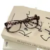 Montura de Gafas con Estampado de Leopardo para Gatito Sin Lentes Linda Montura Decorativa Lisa Ins Vintage Y2k Carey Redondas