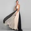 2025 Vestido de Moda Elegante Transfronterizo Europeo y Americano Amazon Vestido de Color Bloqueado sin Mangas de Cuello en V Falda Larga