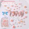 Bolsa de material de rosa para joyería de uñas, tridimensional, popular, japonesa, rosa, transparente, para uñas, diamantes, pequeños accesorios