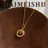 Collar Retro de Moda con Concha Maillard y Piedra Ojo de Tigre, Cadena para Clavícula Versátil de Lujo Ligero de Nicho de Gama Alta para Mujeres