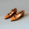 Zapatos Mary Jane Coreanos de Moda para Aumentar la Altura para Mujeres Primavera 2026 Nuevos Retro Punta Cuadrada Correa Única Tacón Alto Planos de Corte Bajo