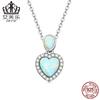 Amazon Hot Selling Simples Opala Amor Colar Sterling Silver s925 Platinum Plated Zircon Heart Shape Fashion Colar Pingente