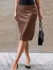 Falda recta de cintura alta estilo vintage para mujer, nueva colección otoño/invierno 2026, estilo europeo y americano transfronterizo, corte ajustado, elegante falda midi